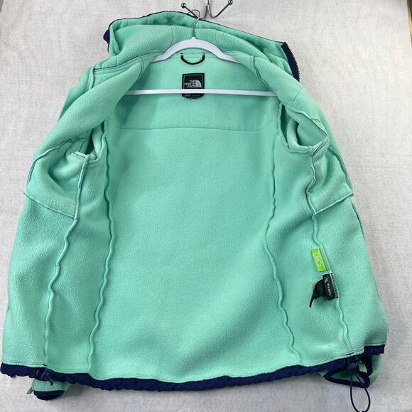 The North Face Womens Polartec Fleece Jacket Mint & Purple Full Zip Hooded - Picture 4 of 13